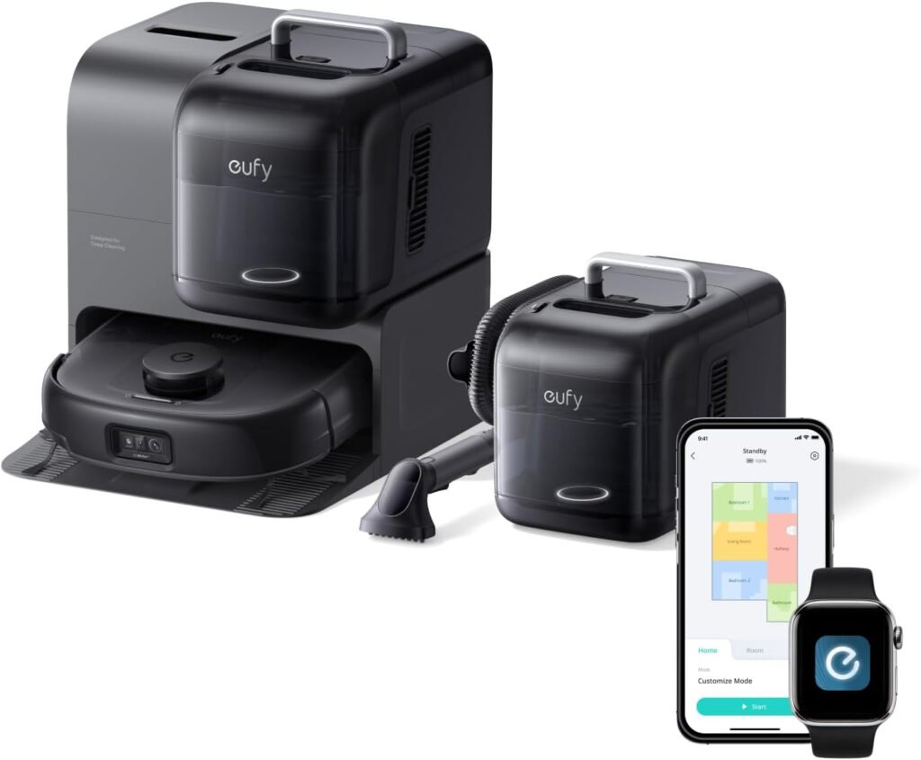 eufy E28 Robot Vacuum and Mop Combo – 20,000 Pa with HydroJet Roller Mop & Detachable Portable Deep Cleaner – T2352112