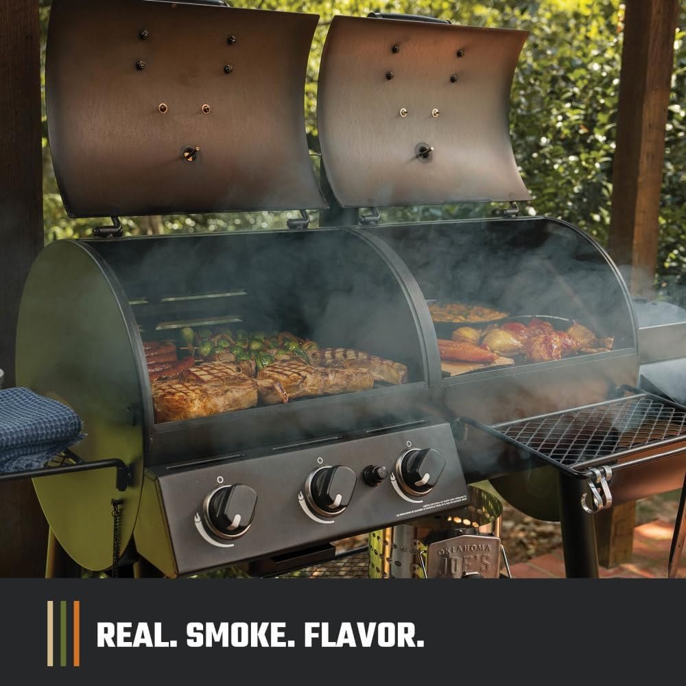 Oklahoma Joe’s Canyon Combo Dual Fuel Smoker & Grill – 3-Burner Propane Gas & Charcoal with 1031 sq. in. Cooking Area – 24203004 - Image 8
