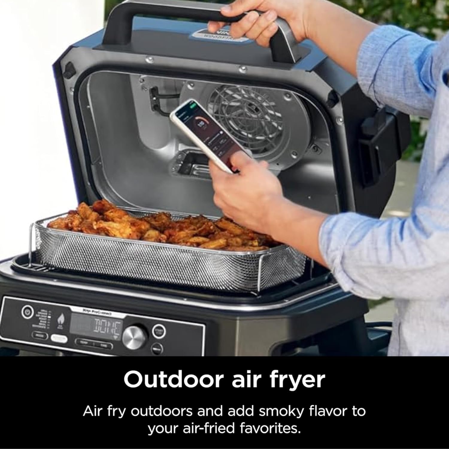 Ninja Woodfire ProConnect Premium XL 7-in-1 Outdoor Grill & Smoker – App Enabled with Woodfire Technology & Built-In Thermometer – OG951BL1 - Image 6