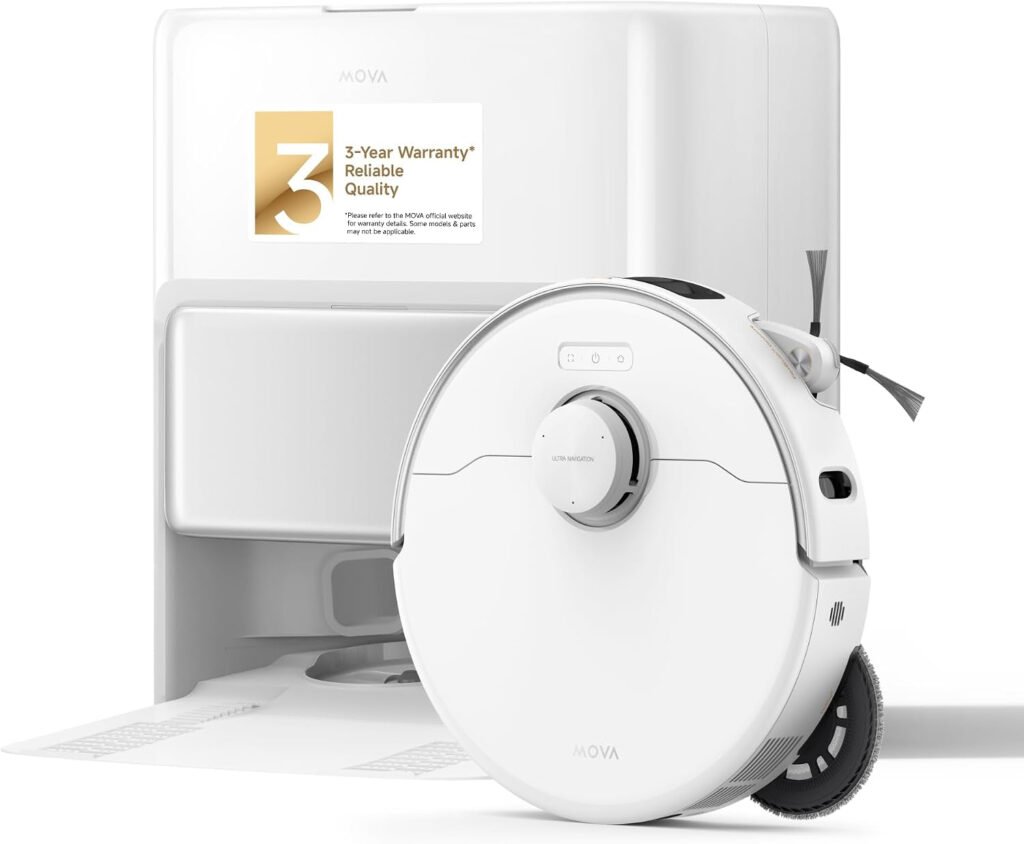MOVA P50 Pro Ultra Robot Vacuum and Mop – 19000Pa Suction with 167°F Hot Water Mop Self-Washing & Auto-Empty Dock – RLM83HE