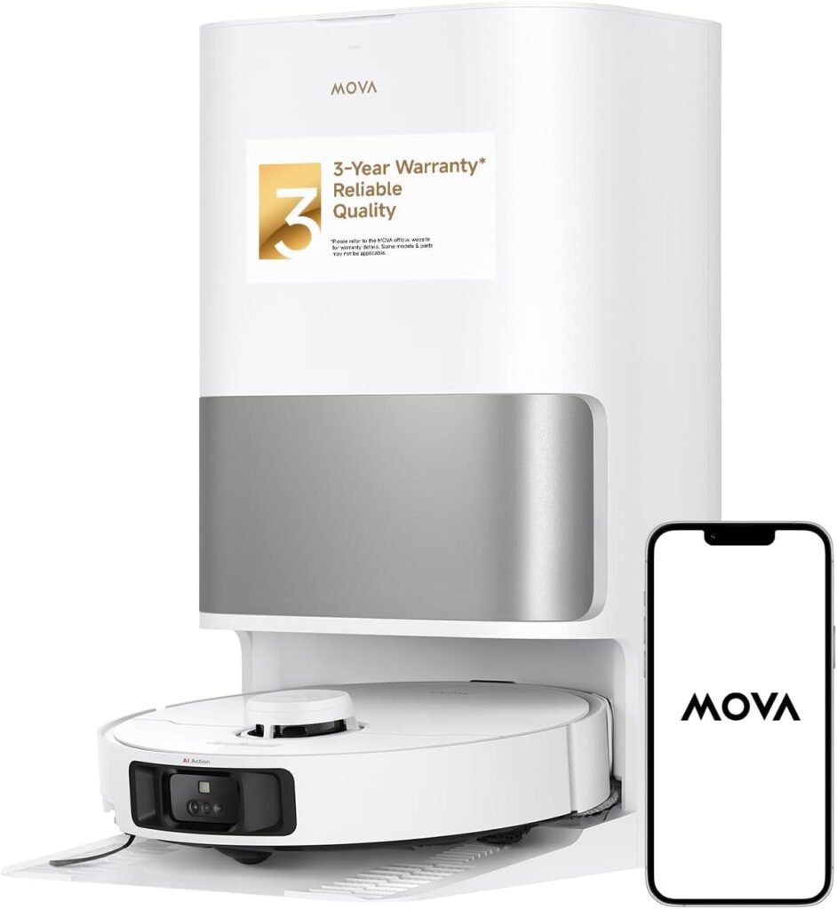 MOVA P10 Pro Ultra Robot Vacuum and Mop – 13,000Pa Vormax Suction with 149°F Hot Water Mop Washing & Self-Emptying – RLM83HE