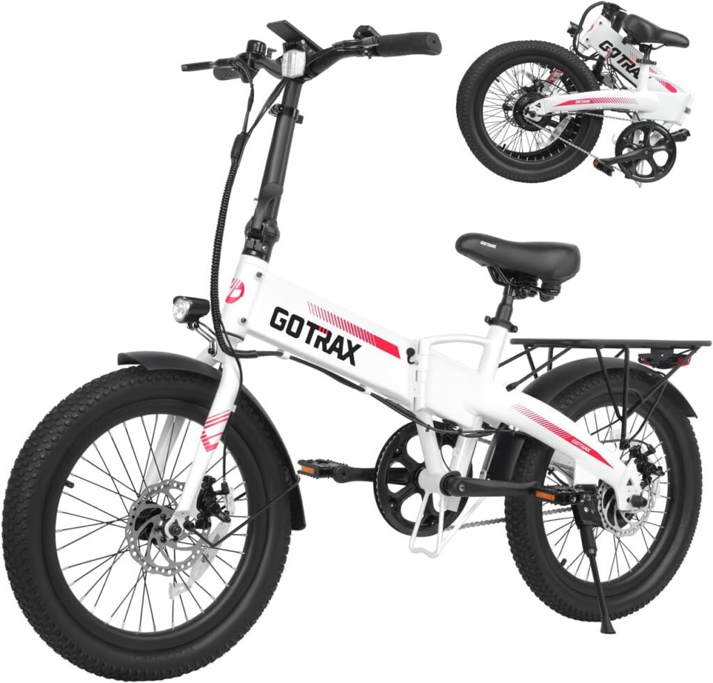 Gotrax R1 Folding Electric Bike – 20″ with 500W Peak Motor & 40 Mile Range – R1 White