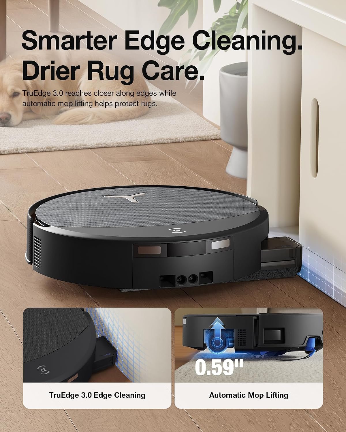ECOVACS DEEBOT X11S OmniCyclone Robot Vacuum and Mop – 30,000Pa Suction with Bagless OMNICYCLONE Station & OZMO Roller Mop – DEX95 (Black) - Image 6