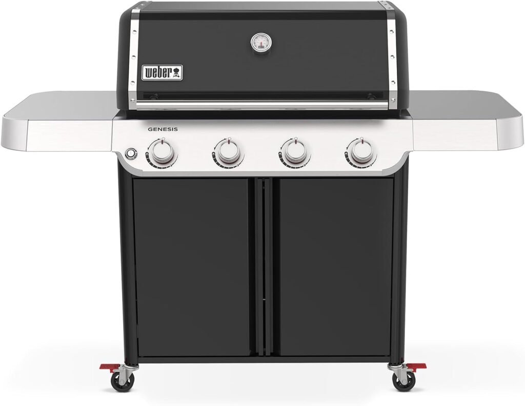 Weber Genesis E-415 4-Burner Propane Gas Grill – 994 Sq In Cooking Area with PureBlu Burners & WEBER CRAFTED Compatible – 1500367