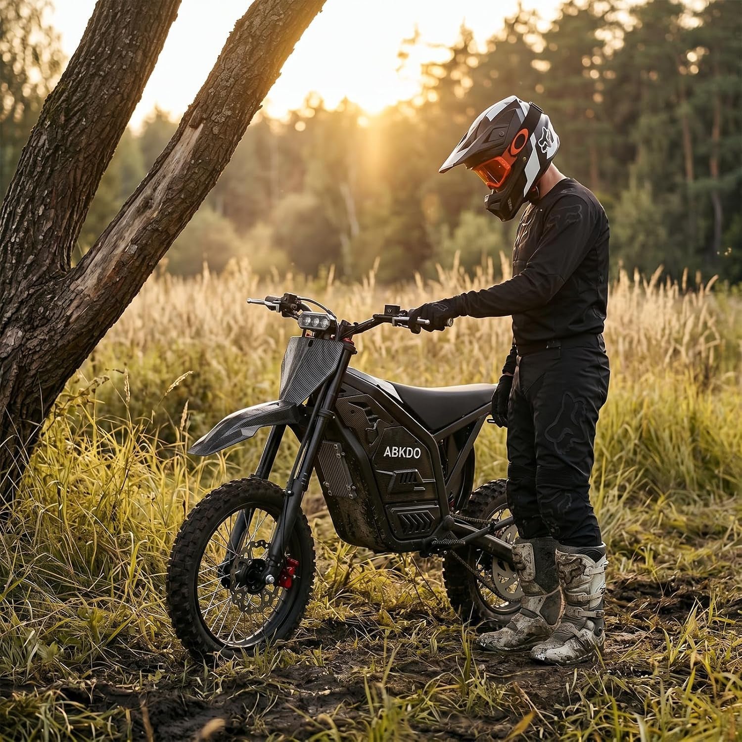 ABKDO EDB002 Electric Dirt Bike – 4000W Peak Motor with 48V 23Ah Battery & 45 MPH – EDB002 - Image 7