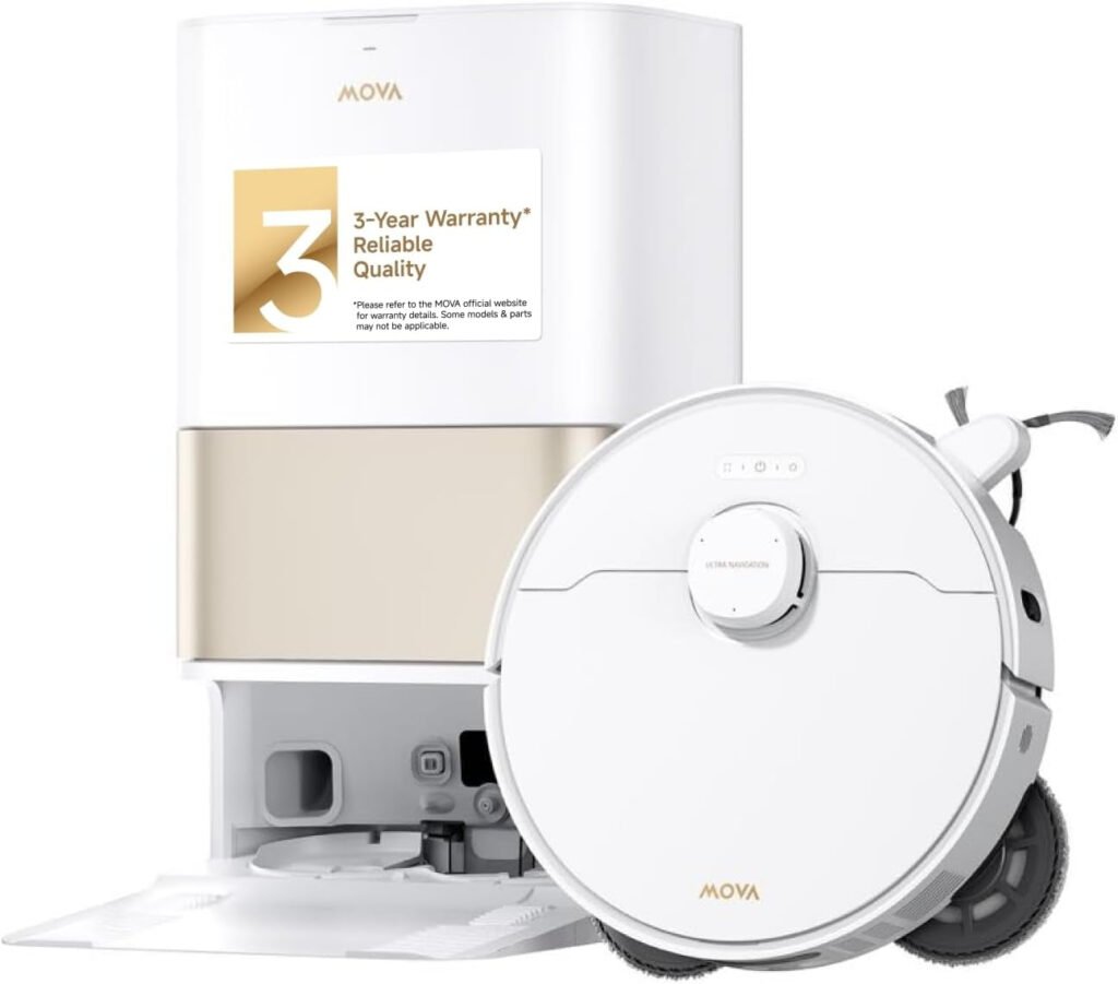 MOVA P10 Pro Ultra Gen2 Robot Vacuum and Mop – 26,000Pa Suction with 212°F Hot Water Mop Washing & All-in-One Station – RLP55SE