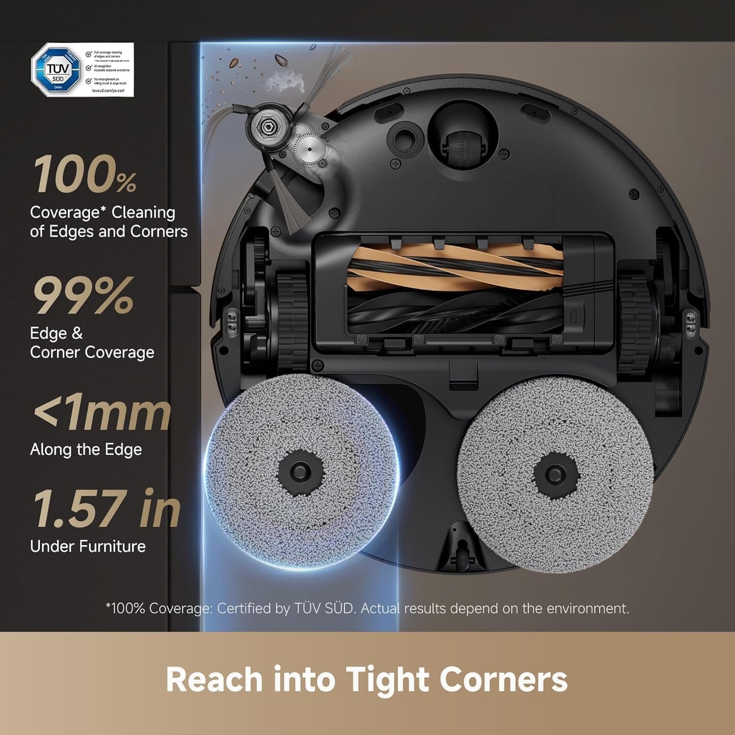 Dreame X50 Ultra Robot Vacuum and Mop – 20,000Pa Vormax Suction with 2.36in ProLeap System & VersaLift Navigation – RLX85CE (Black) - Image 5