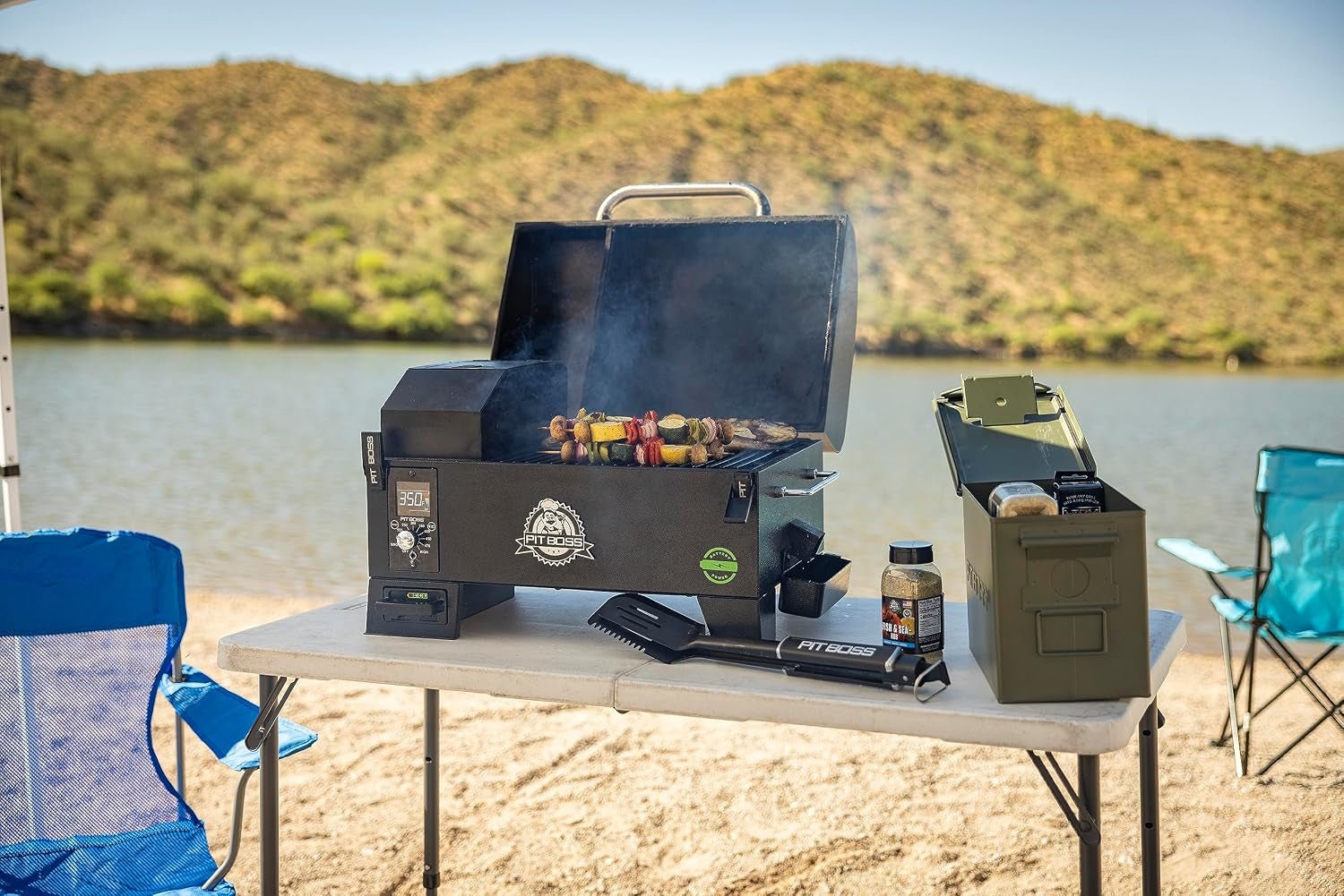 Pit Boss 150 Battery Powered Wood Pellet Grill & Smoker – 256 Sq In with Flame Broiler & 15-Hour Runtime – 10798 - Image 8
