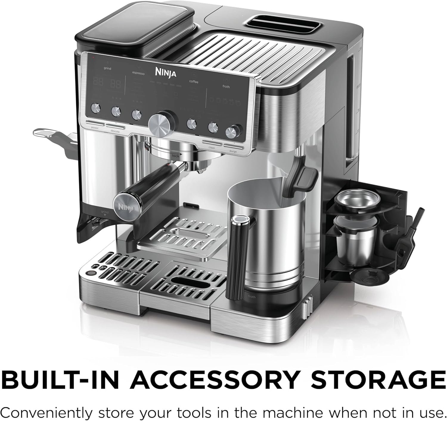 Ninja Luxe Café Pro Series – 4-in-1 Espresso Machine with Built-in Grinder & Frother – ES701 - Image 12