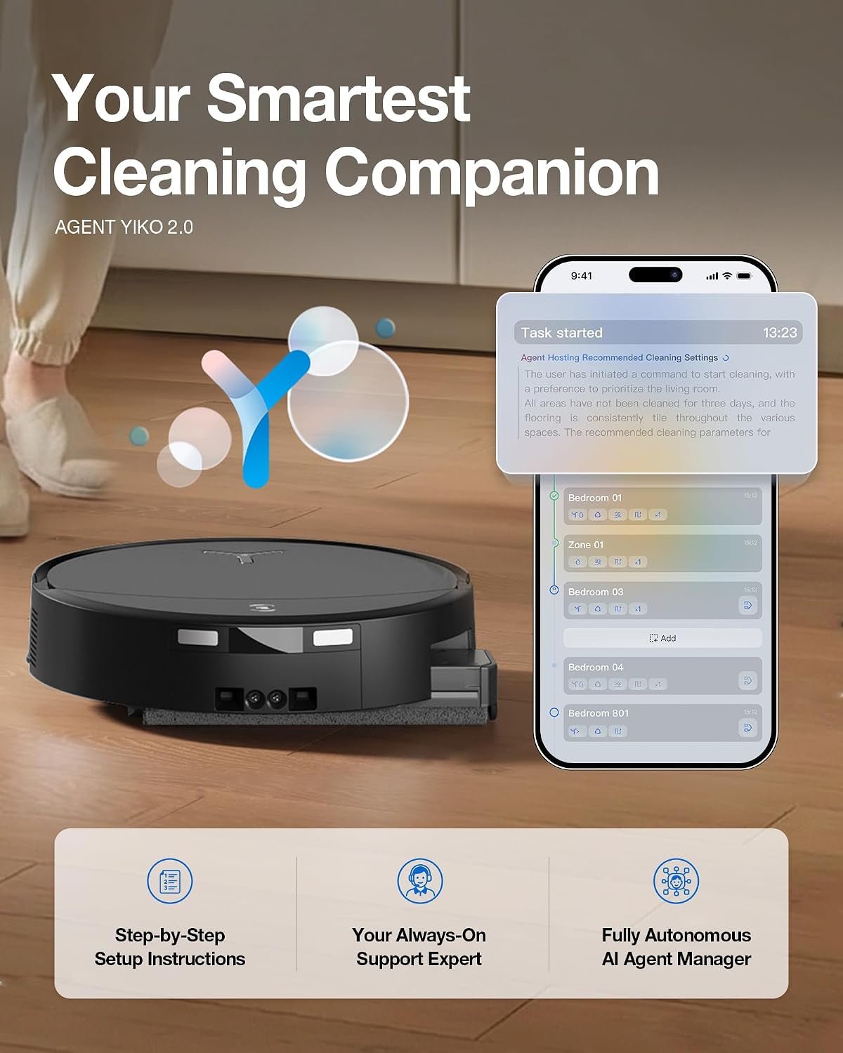 ECOVACS DEEBOT X11S OmniCyclone Robot Vacuum and Mop – 30,000Pa Suction with Bagless OMNICYCLONE Station & OZMO Roller Mop – DEX95 (Black) - Image 9