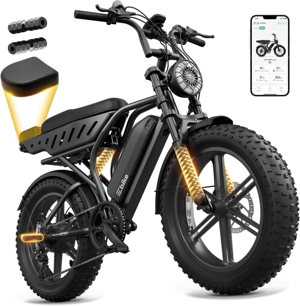 TS TST GRP LLC R9 Electric Bike – 1500W Peak Motor with 48V 15Ah Battery & Dual Seats – R9