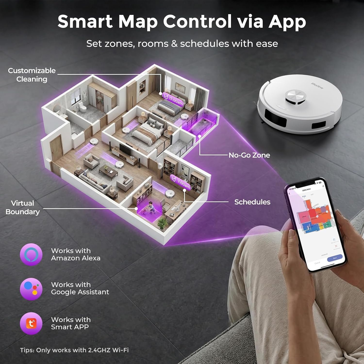 iMartine D16S MAX Robot Vacuum and Mop Combo – 18,000Pa Suction with Bagless Self-Emptying & LiDAR Navigation – D16S MAX - Image 4